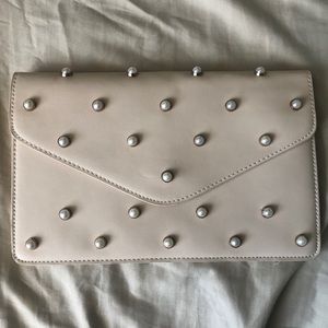 NUDE clutch with pearls! Brand NEW never used.